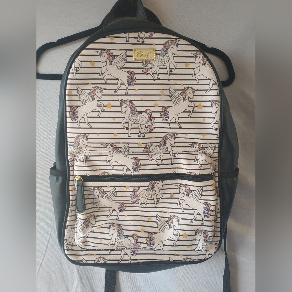 Betsey Johnson Rainbow Unicorn Backpack School Bag Travel